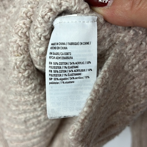 American Eagle Outfitters  AHH-mazingly soft popover crewneck sweater Sz M Taupe - Picture 5 of 7